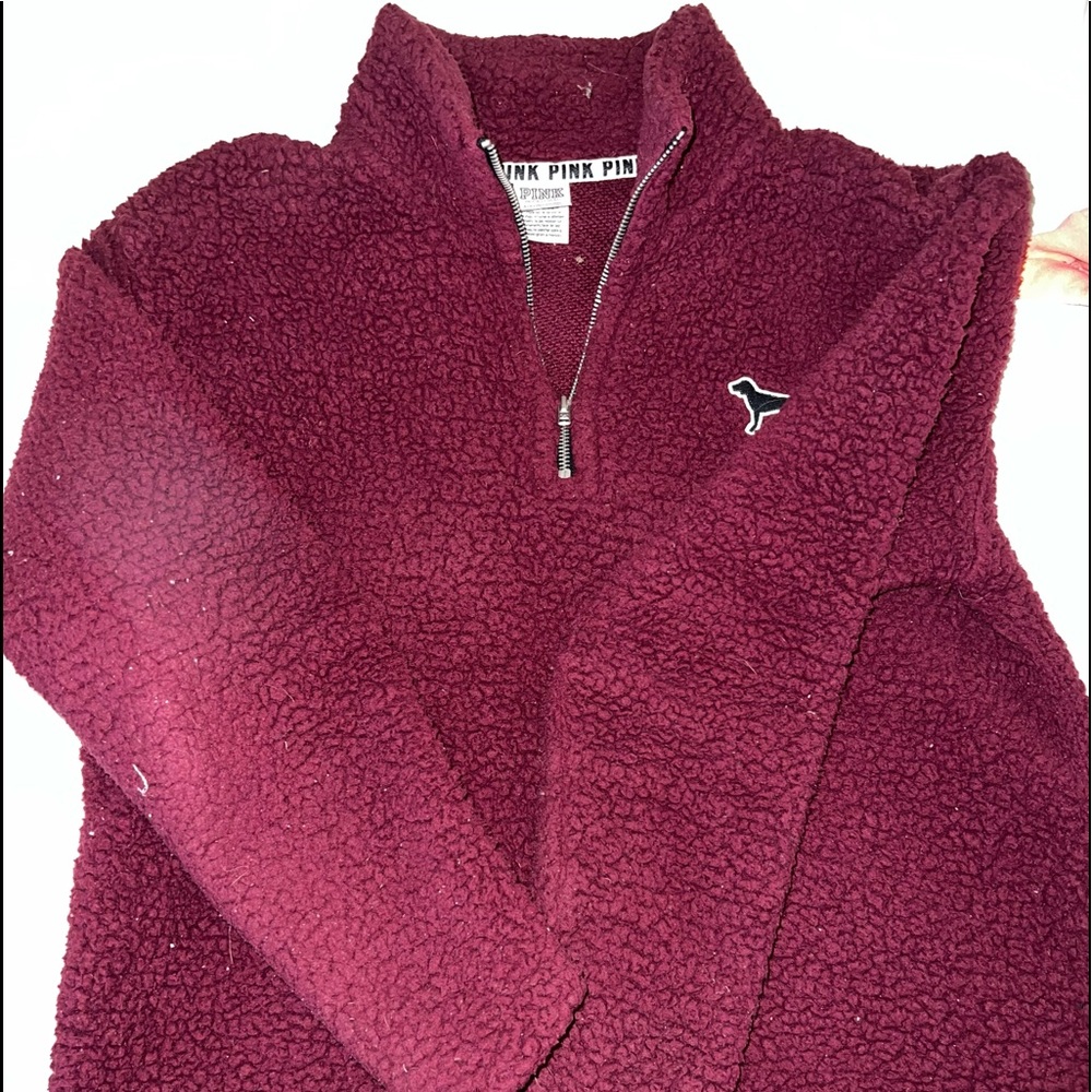 PINK maroon fleece Sherpa